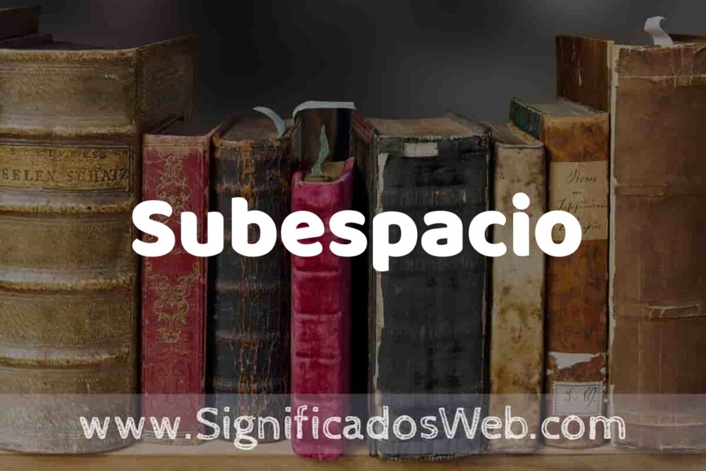Definición de Subespacio: Que es, 5 Ejemplos, Tipos y Para que Sirve + Sinónimo y Significado