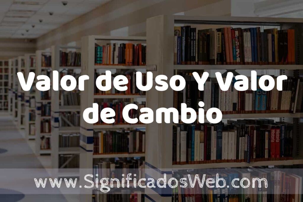 Concepto de Valor de Uso Y Valor de Cambio ✔️ Significado y Definición